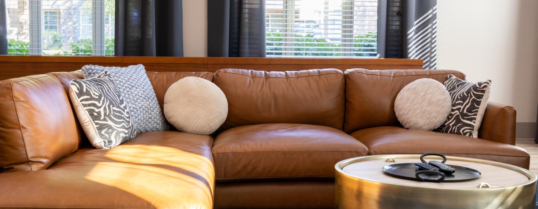 a couch with pillows